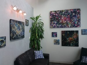 Crystal art installation by Aaron K. Metz at Float Space Kelowna enhancing the therapeutic environment